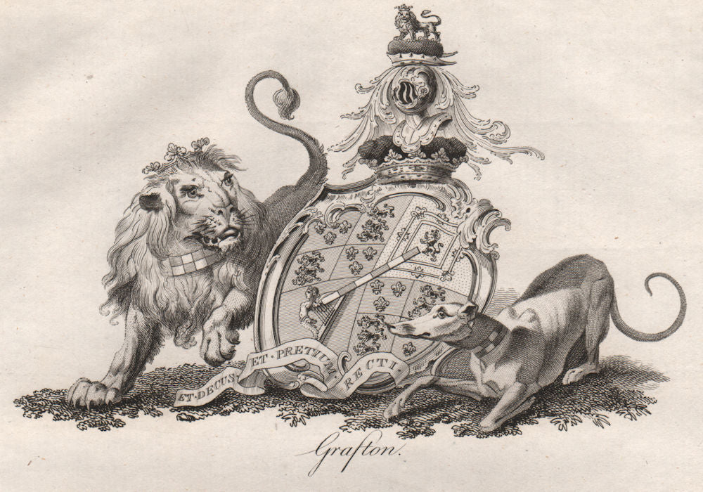 GRASTON. Coat of Arms. Heraldry 1790 old antique vintage print picture